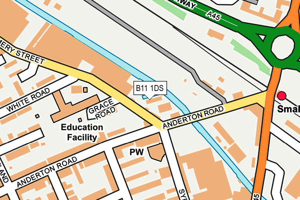 B11 1DS map - OS OpenMap – Local (Ordnance Survey)