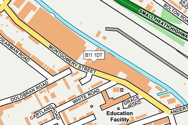 B11 1DT map - OS OpenMap – Local (Ordnance Survey)