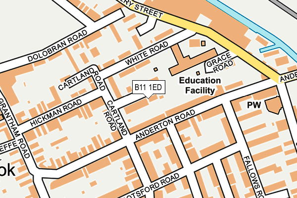 B11 1ED map - OS OpenMap – Local (Ordnance Survey)