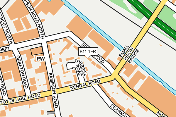 B11 1ER map - OS OpenMap – Local (Ordnance Survey)