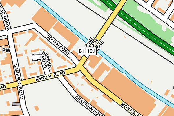 B11 1EU map - OS OpenMap – Local (Ordnance Survey)