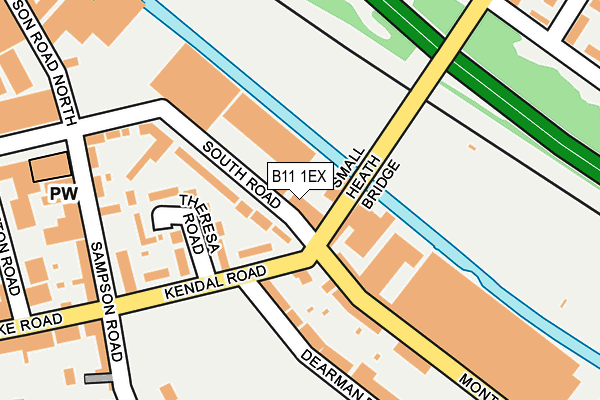 B11 1EX map - OS OpenMap – Local (Ordnance Survey)