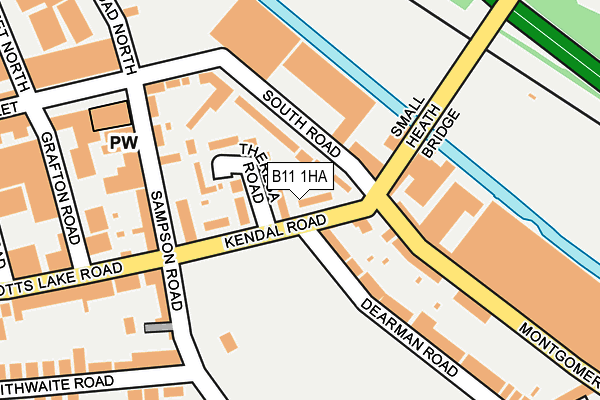 B11 1HA map - OS OpenMap – Local (Ordnance Survey)