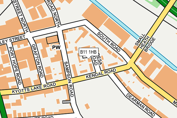 B11 1HB map - OS OpenMap – Local (Ordnance Survey)