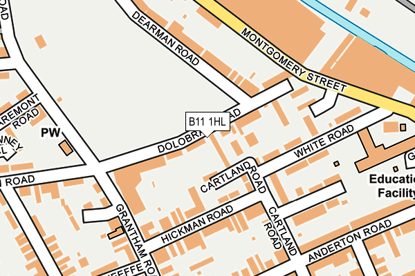 B11 1HL map - OS OpenMap – Local (Ordnance Survey)