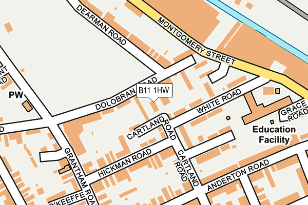 B11 1HW map - OS OpenMap – Local (Ordnance Survey)