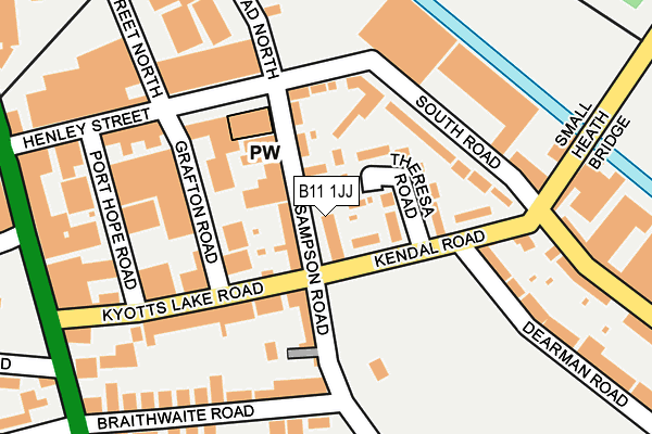 B11 1JJ map - OS OpenMap – Local (Ordnance Survey)