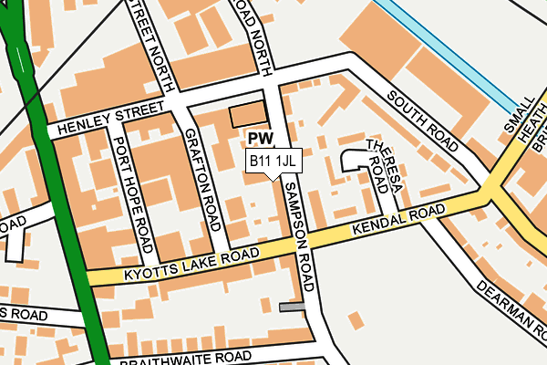 B11 1JL map - OS OpenMap – Local (Ordnance Survey)