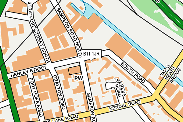 B11 1JR map - OS OpenMap – Local (Ordnance Survey)