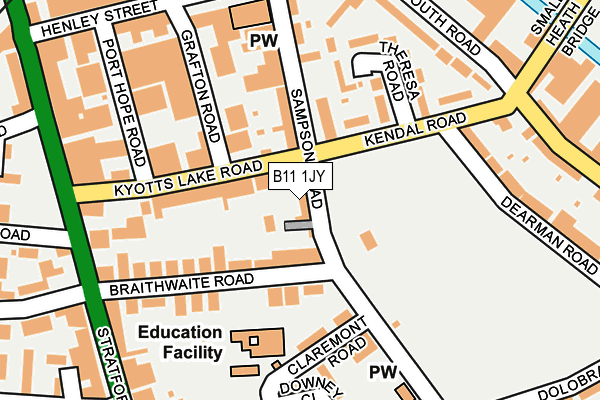 B11 1JY map - OS OpenMap – Local (Ordnance Survey)
