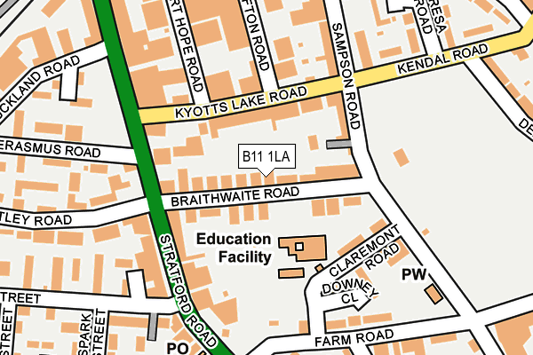 B11 1LA map - OS OpenMap – Local (Ordnance Survey)