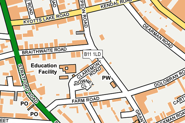 B11 1LD map - OS OpenMap – Local (Ordnance Survey)