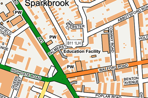 B11 1LH map - OS OpenMap – Local (Ordnance Survey)