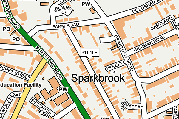 B11 1LP map - OS OpenMap – Local (Ordnance Survey)