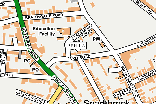 B11 1LS map - OS OpenMap – Local (Ordnance Survey)