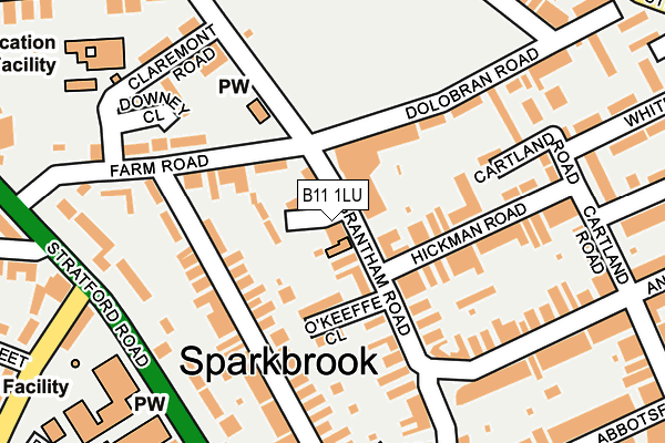 B11 1LU map - OS OpenMap – Local (Ordnance Survey)