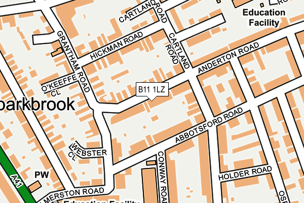 B11 1LZ map - OS OpenMap – Local (Ordnance Survey)