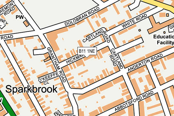 B11 1NE map - OS OpenMap – Local (Ordnance Survey)