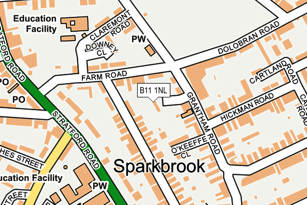 B11 1NL map - OS OpenMap – Local (Ordnance Survey)