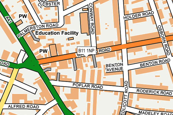 B11 1NP map - OS OpenMap – Local (Ordnance Survey)