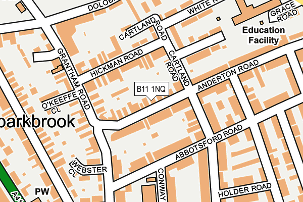 B11 1NQ map - OS OpenMap – Local (Ordnance Survey)