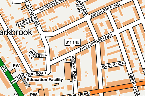 B11 1NU map - OS OpenMap – Local (Ordnance Survey)