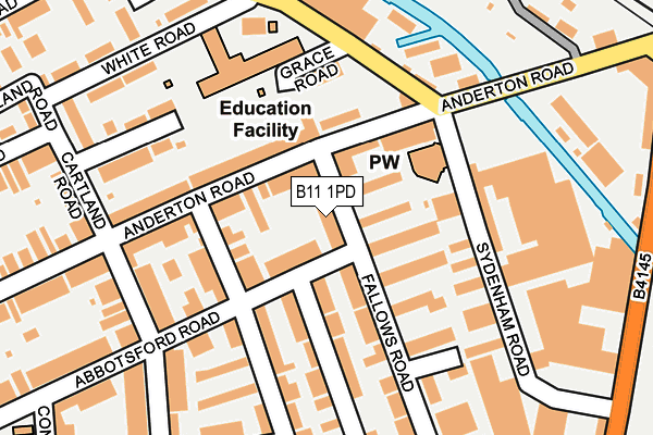 B11 1PD map - OS OpenMap – Local (Ordnance Survey)