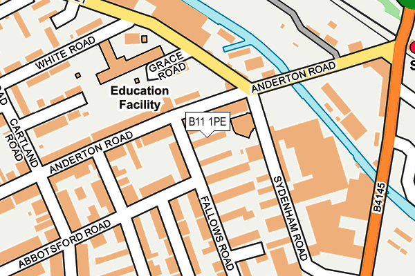 B11 1PE map - OS OpenMap – Local (Ordnance Survey)