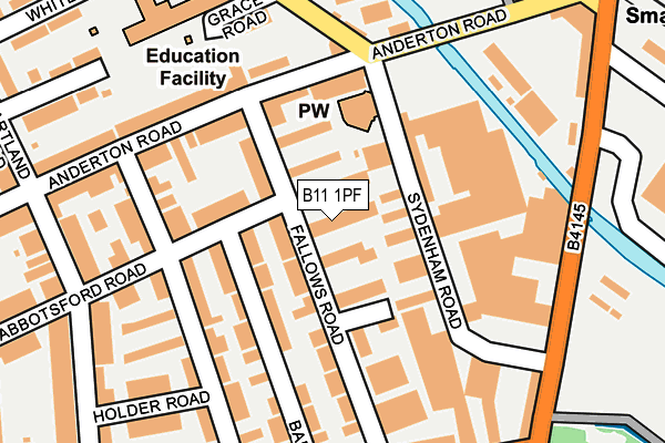 B11 1PF map - OS OpenMap – Local (Ordnance Survey)