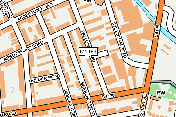 B11 1PH map - OS OpenMap – Local (Ordnance Survey)