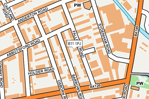 B11 1PJ map - OS OpenMap – Local (Ordnance Survey)