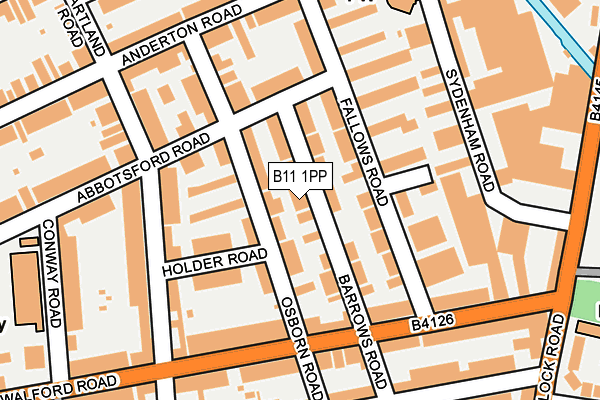 B11 1PP map - OS OpenMap – Local (Ordnance Survey)