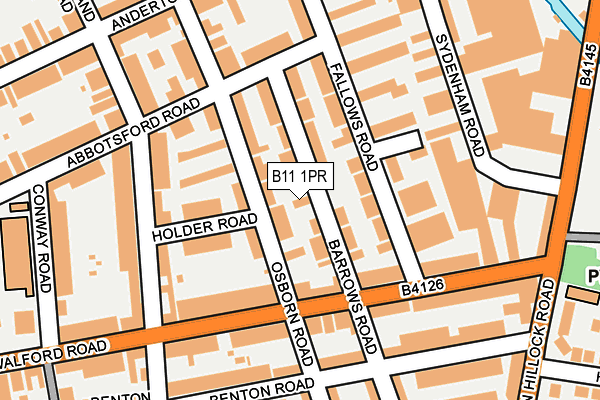 B11 1PR map - OS OpenMap – Local (Ordnance Survey)