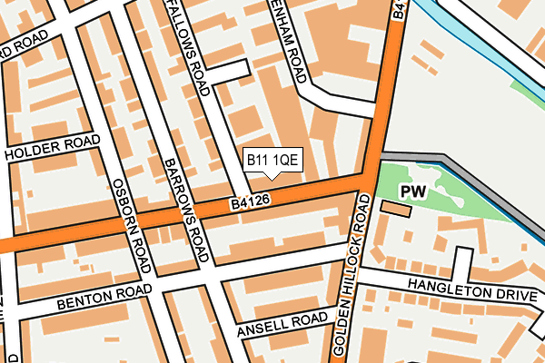 B11 1QE map - OS OpenMap – Local (Ordnance Survey)