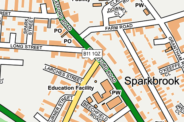 B11 1QZ map - OS OpenMap – Local (Ordnance Survey)