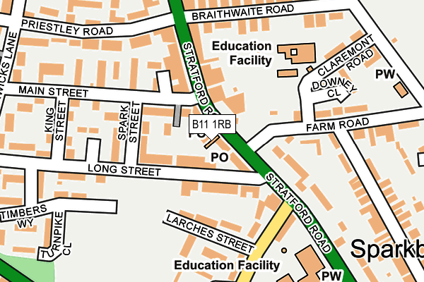 B11 1RB map - OS OpenMap – Local (Ordnance Survey)