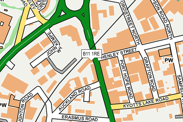 B11 1RE map - OS OpenMap – Local (Ordnance Survey)