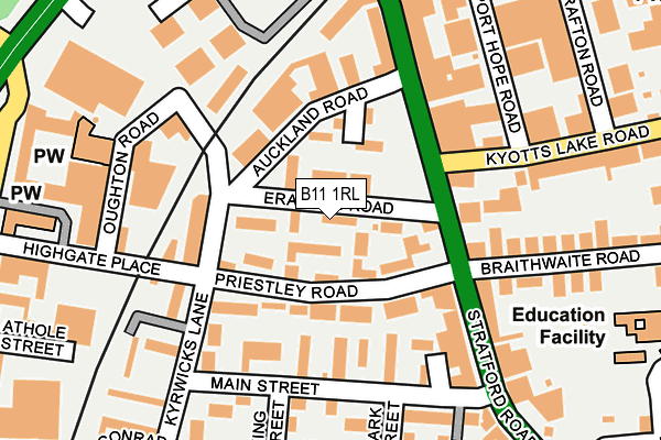 B11 1RL map - OS OpenMap – Local (Ordnance Survey)