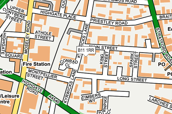 B11 1RR map - OS OpenMap – Local (Ordnance Survey)