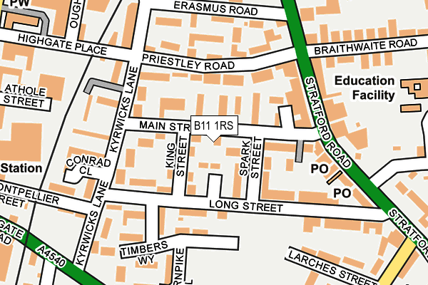 B11 1RS map - OS OpenMap – Local (Ordnance Survey)