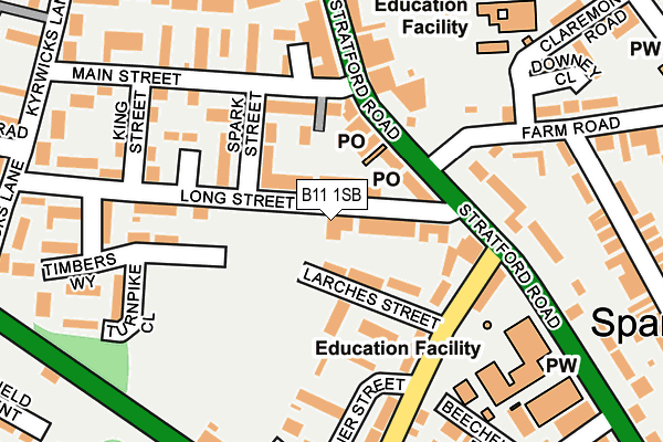 B11 1SB map - OS OpenMap – Local (Ordnance Survey)