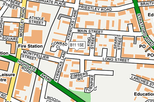 B11 1SE map - OS OpenMap – Local (Ordnance Survey)