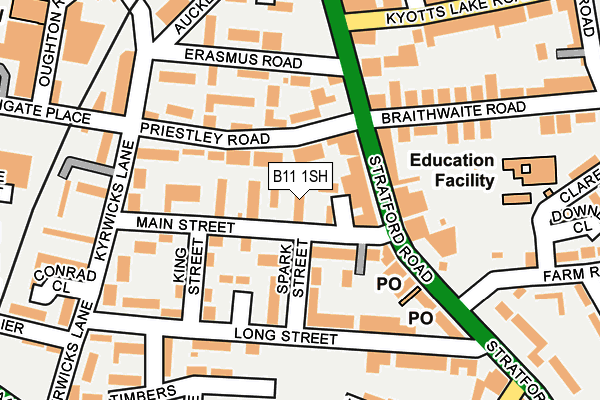 B11 1SH map - OS OpenMap – Local (Ordnance Survey)