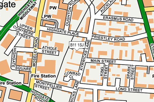 B11 1SJ map - OS OpenMap – Local (Ordnance Survey)