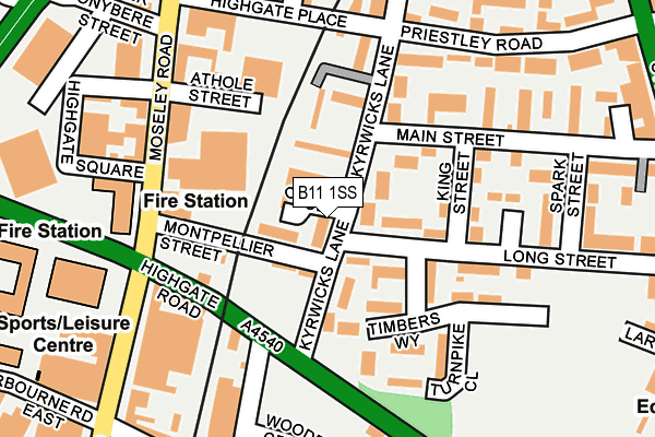 B11 1SS map - OS OpenMap – Local (Ordnance Survey)