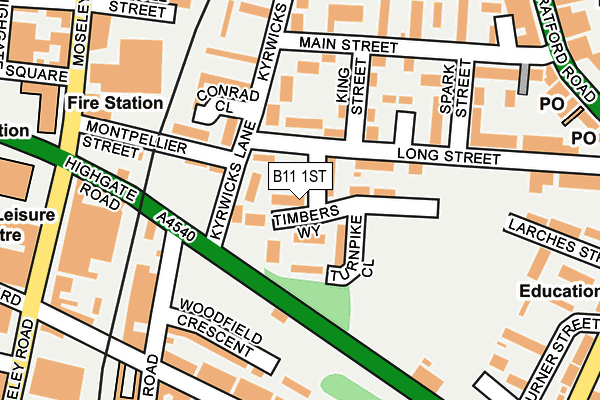 B11 1ST map - OS OpenMap – Local (Ordnance Survey)