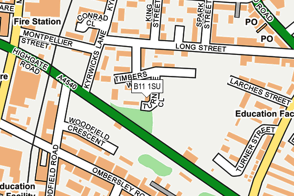 B11 1SU map - OS OpenMap – Local (Ordnance Survey)