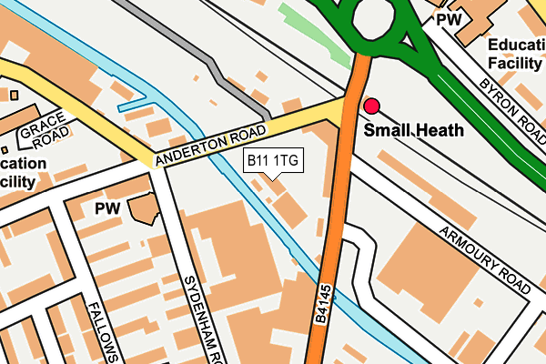 B11 1TG map - OS OpenMap – Local (Ordnance Survey)