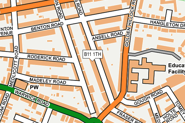 B11 1TH map - OS OpenMap – Local (Ordnance Survey)