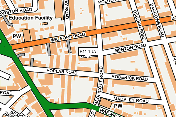 B11 1UA map - OS OpenMap – Local (Ordnance Survey)